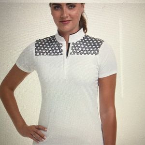 EP New York short sleeve zip mock polo